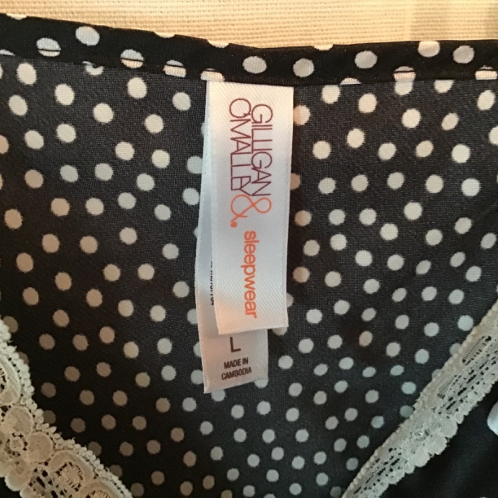 NWOT Gilligan & Omalley Sleepwear Set Tank Top & Pants Woman Large Black/White. - Picture 5 of 5